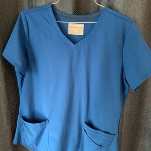 Royal blue scrub top